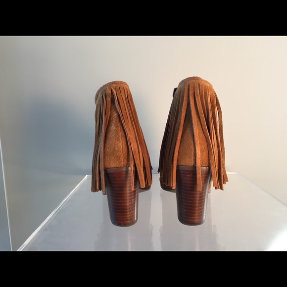 Newporte Fringe Lace-Up Booties (brown/tan) - Picture 8 of 14